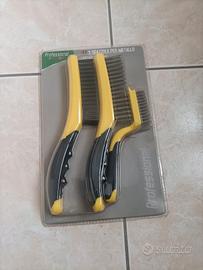 set 3 spazzole per metallo 