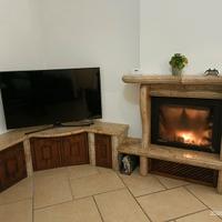 Angolo TV + rivestimento camino+ camino bifacciale
