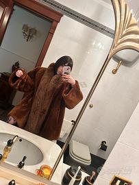 Pelliccia rasata con collo di volpe vera