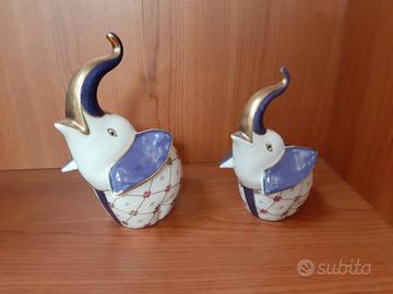 Ceramica coppia elefanti Richard Ginori porcellana