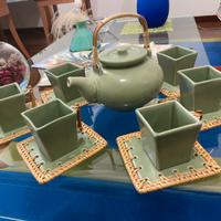 Set  da te’ in ceramica e bambù