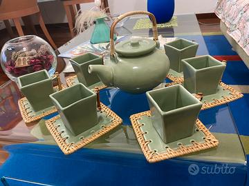 Set  da te’ in ceramica e bambù