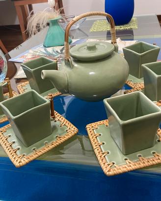 Set  da te’ in ceramica e bambù