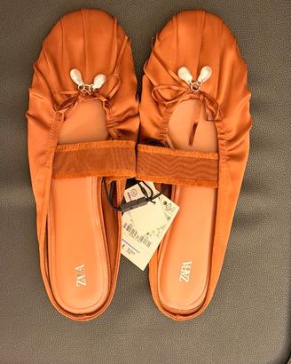 Ballerine Zara arancioni nuove con etichetta