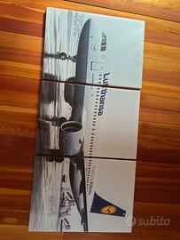 Quadro 3 pezzi aereo A320 Lufthansa