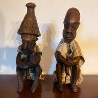 Statuette Africane 2 Uomini seduti a meditare