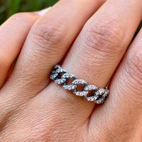 Anello argento 925 modello catena/groumette zircon