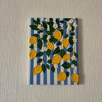 Quadro con limoni e fiori | Arte materica fatta a