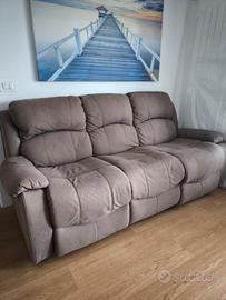 Divano 3 posti relax con reclinabile manuale