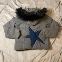 giubbotto grigio con stella pezzo unico taglia m