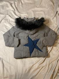 giubbotto grigio con stella pezzo unico taglia m