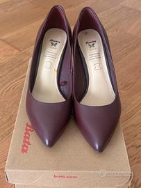 Décolleté bordeaux bata scarpe tacco