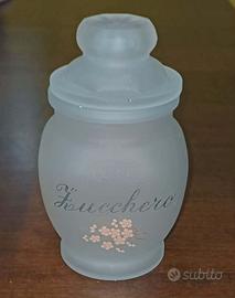 CONTENITORE ZUCCHERO IN VETRO SATINATO ANNI 60 VIN