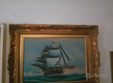 quadro veliero con firma 