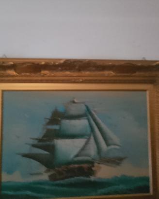 quadro veliero con firma 