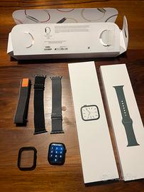 Apple watch 7 45mm + 4 cinturini e cover