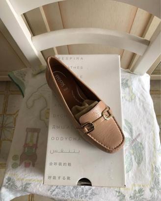 Mocassini donna NUOVI rosa cipria pelle Geox