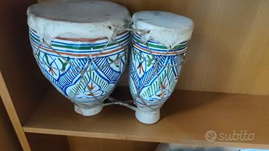 Timbales artigianali in ceramica e pelle