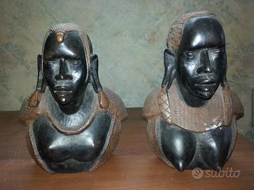 Coppia di ferma libri in legno africa kenya