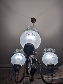 Lampadario ottone