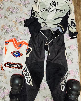 attrezzatura enduro pantaloni maglia ginocchiere