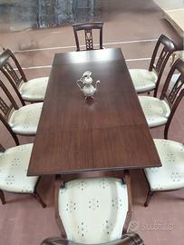 Tavolo rettangolare + 6 sedie + 2 capotavola