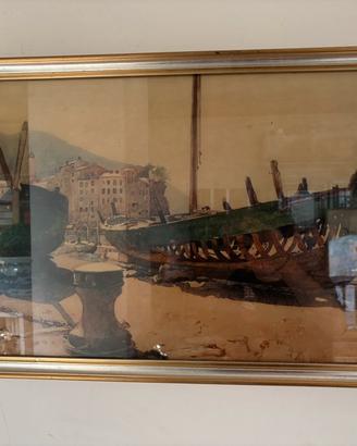 quadro paesaggistico di un porto del 1932