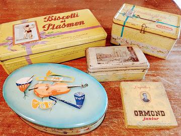 Scatole in latta Vintage Plasmon e varie