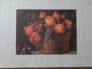 Stampa natura morta pittura spagnola XVII sec.