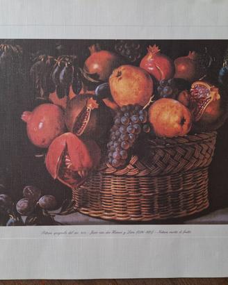 Stampa natura morta pittura spagnola XVII sec.