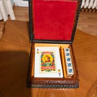 Cofanetto in pelle carte spagnole e dadi nuovo