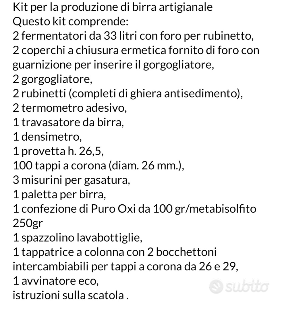 Kit birra - Giardino e Fai da te In vendita a Cosenza