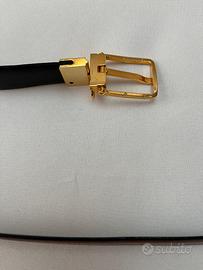 Cintura uomo double face (nera e cuoio) originale