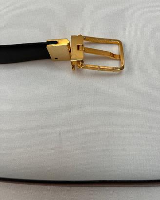 Cintura uomo double face (nera e cuoio) originale