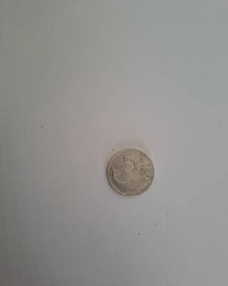moneta 5 lire del 1954