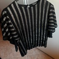 Camicia Shiki nera lurex righe oro Tg. S
