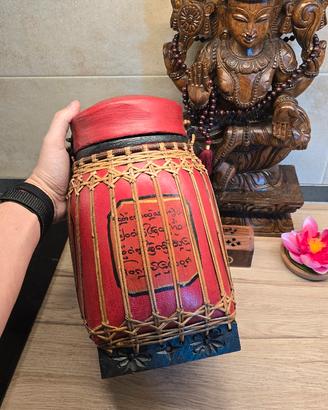 Kratip Khao: Antico porta riso thailandese in legn