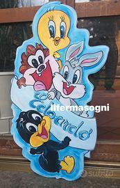 Cicogna nascita  in legno