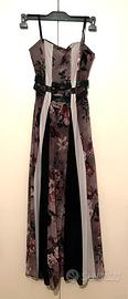 Abito lungo Rinascimento floreale stile impero