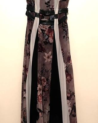 Abito lungo Rinascimento floreale stile impero