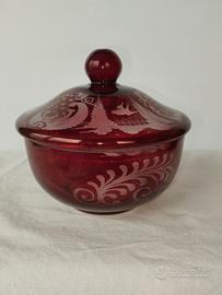 Porta caramelle in cristallo di Bohemia