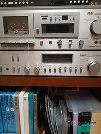 impianto stereo Akai casette con amplificatore 