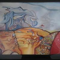 Quadro olio e  smalto Massimo Zanchi