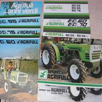 8 depliant originali trattori Agrifull a ruote