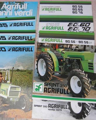 8 depliant originali trattori Agrifull a ruote