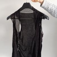 Gilet pizzo nero donna