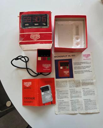 Heuer Microsplit 820 vintage box paper