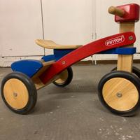 Triciclo a spinta, in legno