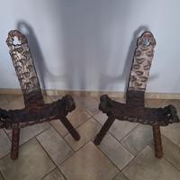 coppia di sedie in legno