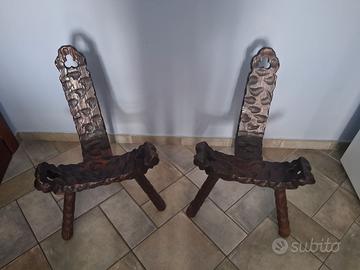 coppia di sedie in legno